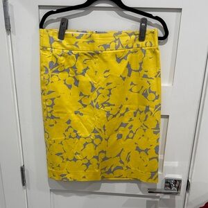 J. Crew Yellow and Gray Pencil Skirt
